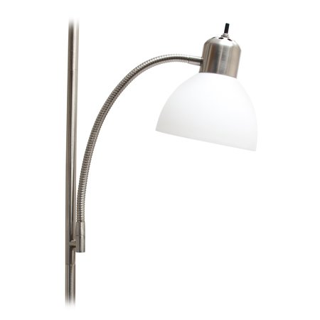 Simple Designs Brushed Nickel Floor Lamp with Reading Light LF2000-BSN